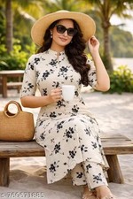 Readymad Cotton Kurta/kurti and Pant Set for Women's Party Festive Outfit Gift