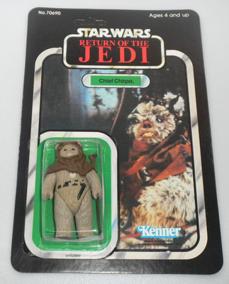 RECARDED 1983 Chief Chirpa Star Wars ROTJ 100% Complete Vintage Ewok Figure Lot