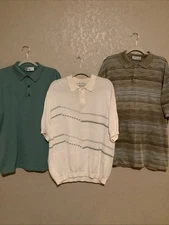 3 Vtg St. Croix Polo Shirt Mens XL Short Sleeve Striped Knit Cotton Collard Shop