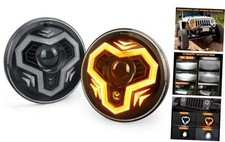 Anti-glare 7 inch LED Headlights Round with Amber Turn 7 inch headlights