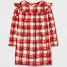 Cat & Jack Girls Long Sleeve Pajama Gown red size S