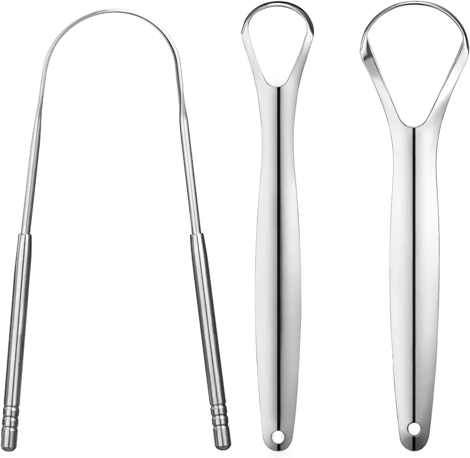 3 PCS Metal Tongue Scraper Stainless Steel Tongue Scrapers for Adults Kids - Image 2 of 4