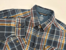 Kuhl Disordr Flannel Shirt Men's Large Blue Plaid LS Button Up Heavyweight 7334