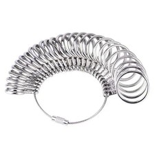 Metal Ring Size Gauges Set Measuring Ring with Mandrel Sizer Finger Sizing HO