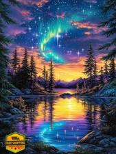 FILASLFT Starry Sky Diamond Art Kit 12x16 Aurora Lake