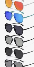 Men's Aviator Mirrored Multicolor Sunglasses Lightweight Metal Frame