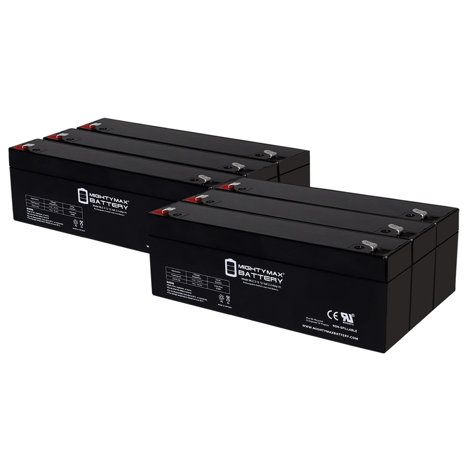 Mighty Max 12V 2.3AH F1 SLA Battery Replaces Panasonic PV-BP