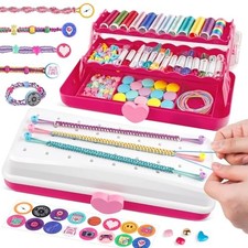 Friendship Bracelet Making Kit for Girls 8-12 - DIY String Bracelet - White/Rose