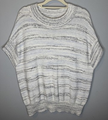 haven well within sweater short sleeve Medium Organic Cotton Striped Knit