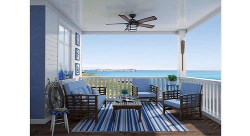 Hunter Fans - Key Biscayne 54 Inch Ceiling Fan with LED Light Kit and Pull - Picture 2 of 4