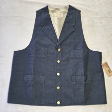 Scully Men s Rangewear Vest L Navy Cotton Canvas Western New w/ Tags