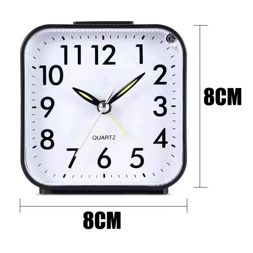 Battery Powered Alarm Clock Quartz Quiet Simple No Tick Bedroom Bedside Clocks - Picture 5 of 12