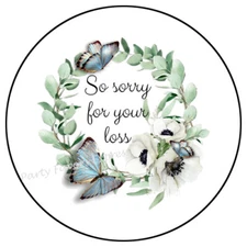 SO SORRY FOR YOUR LOSS SYMPATHY ENVELOPE SEALS LABELS STICKERS PARTY FAVORS