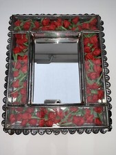 Silber Spiegel Rosen Dekospiegel Wandspiegel Schminkspiegel Wanddekor- NEU