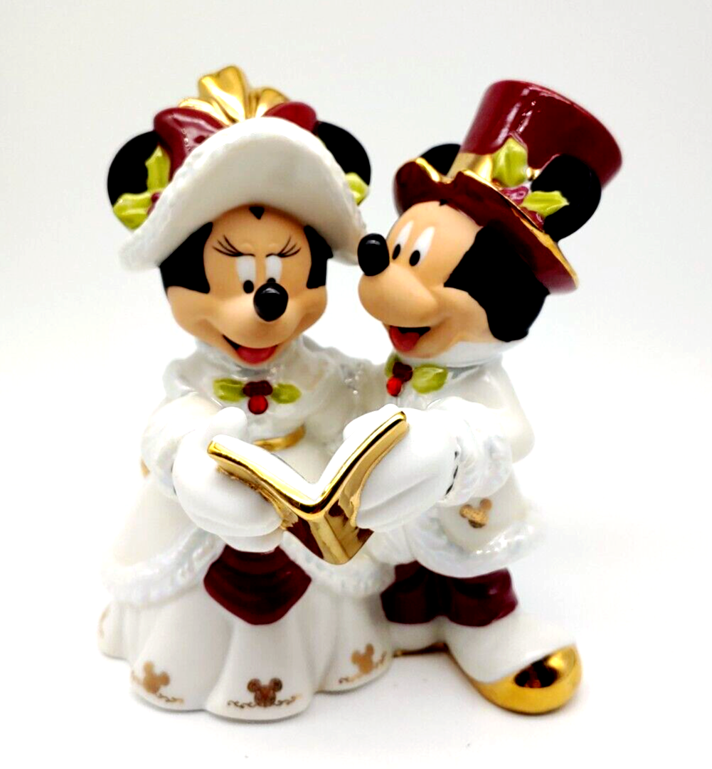 Disney Parks Porcelain Mickey & Minnie Mouse Victorian Christmas