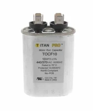 NEW Titan Pro Motor Run Capacitor Oval 10 MFD 440/370 VAC TOCF10