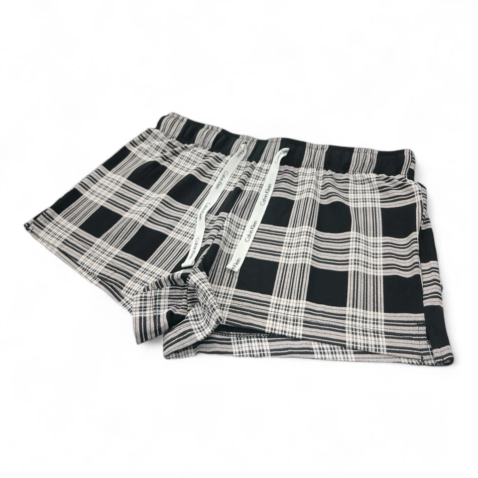 Pantalones cortos con cordón para mujer Calvin Klein en negro/blanco Foto 2 de 4