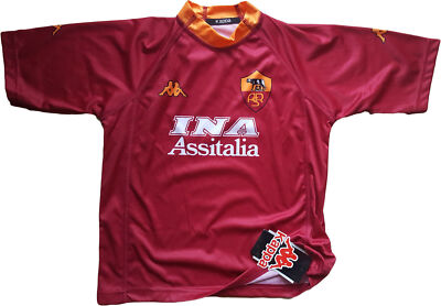 Maillot AS Roma 2000/2001 - Kappa N°10 Totti - Match Worn - XXL Longue