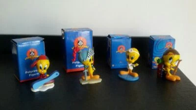 Lot de 4 FIGURINES TITI EN Résine - NEUVES - WARNER BROS  avec boîte d'origine - Photo 1/4