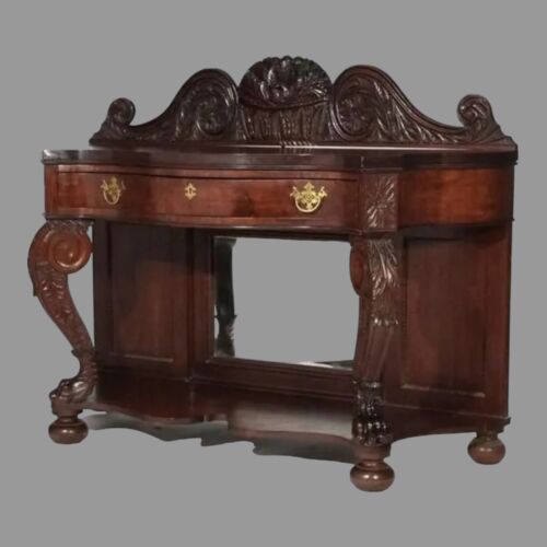 Antique Carved Mahogany Sideboard Server