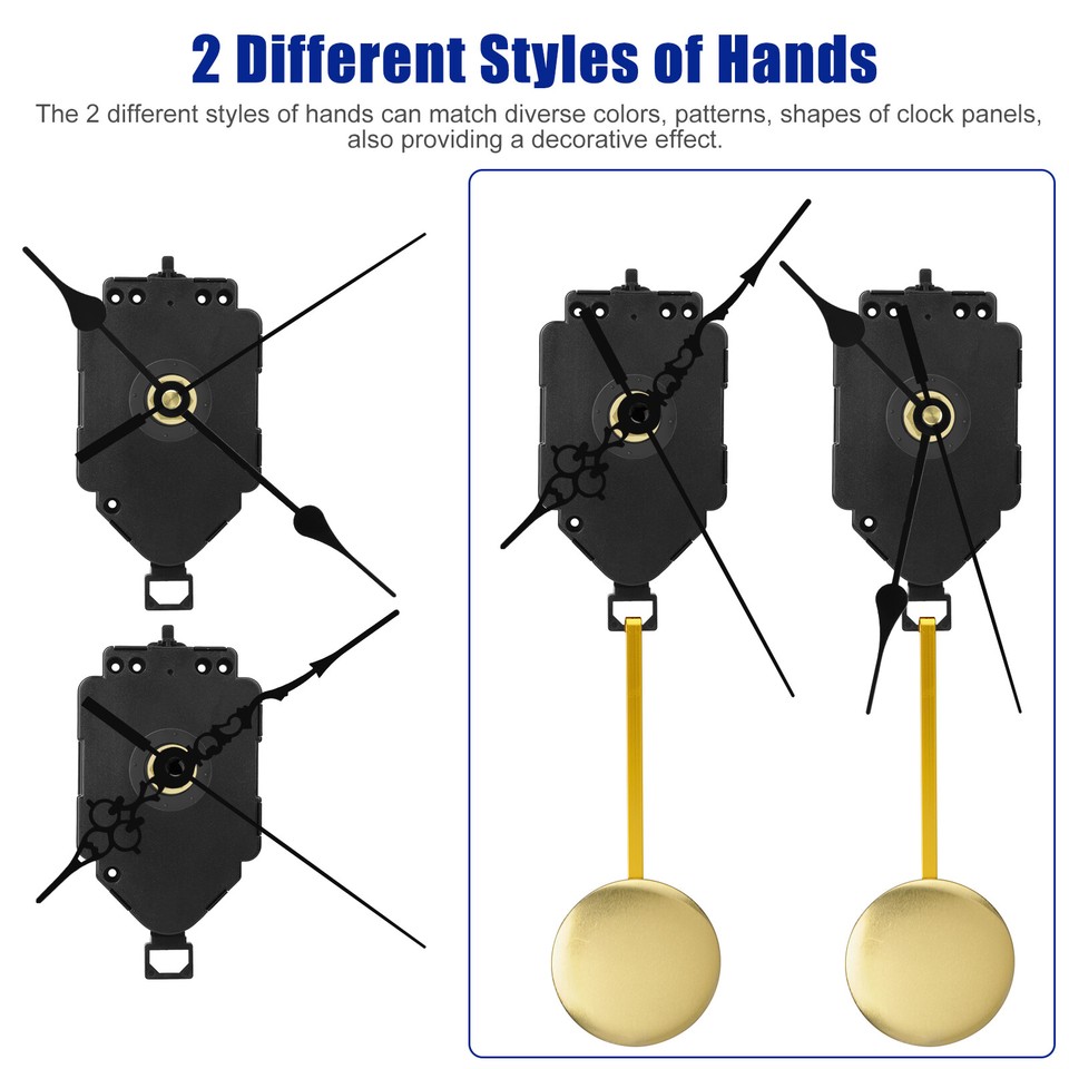 12X DIY Replacement Quartz Clock Movement Mechanism Metal Hands Fitting ...