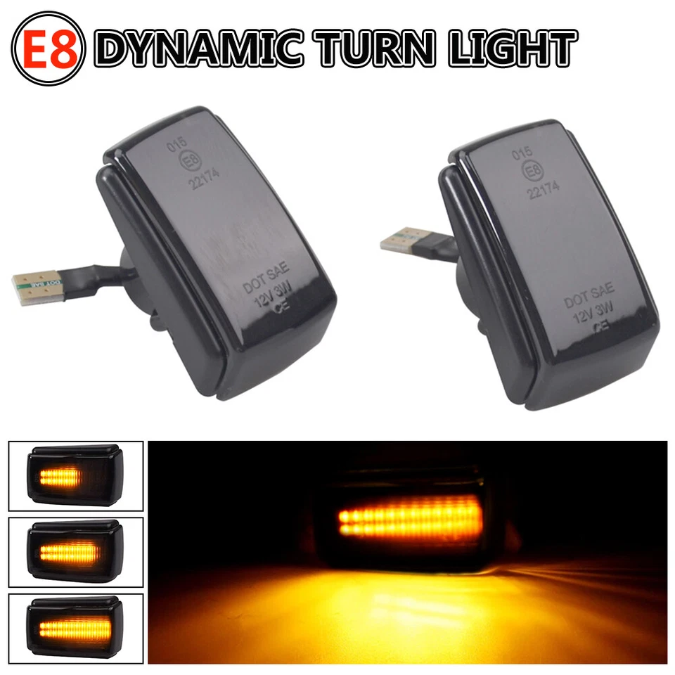 Luz indicadora lateral LED negra dinámica para Volvo 780 1986-1990 850 1991-1996 Foto 2 de 4