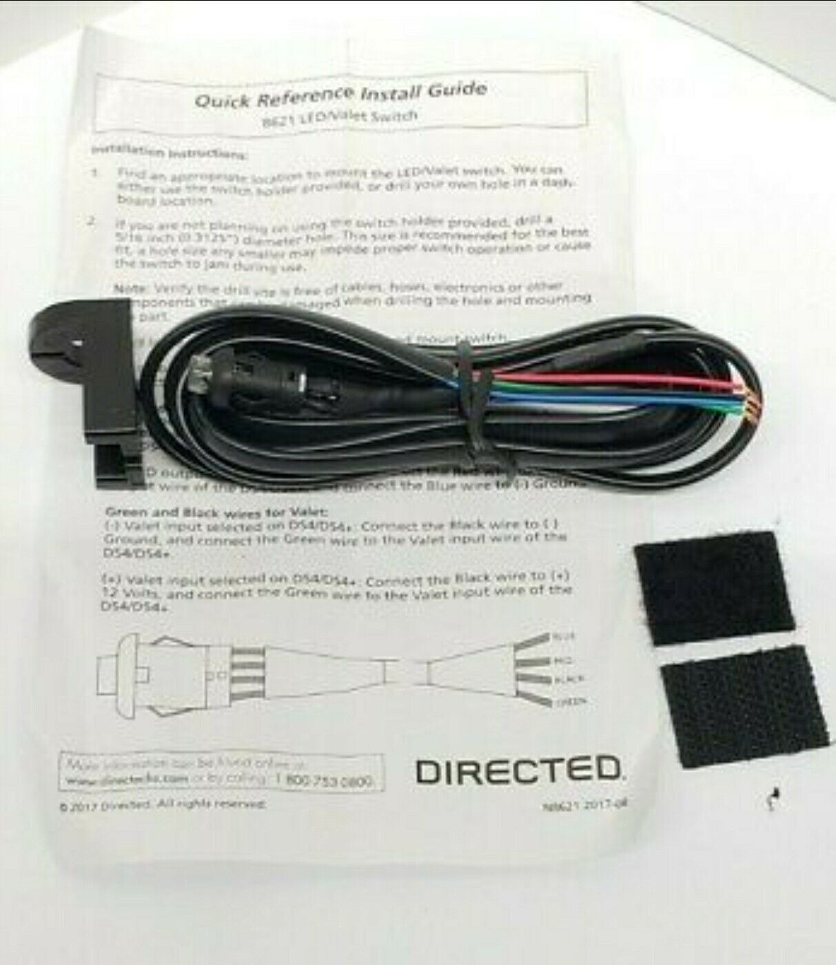 DEI VIPER CLIFFORD DS4 DS4+ LED/VALET SWITCH WITH WIRING HARNESS