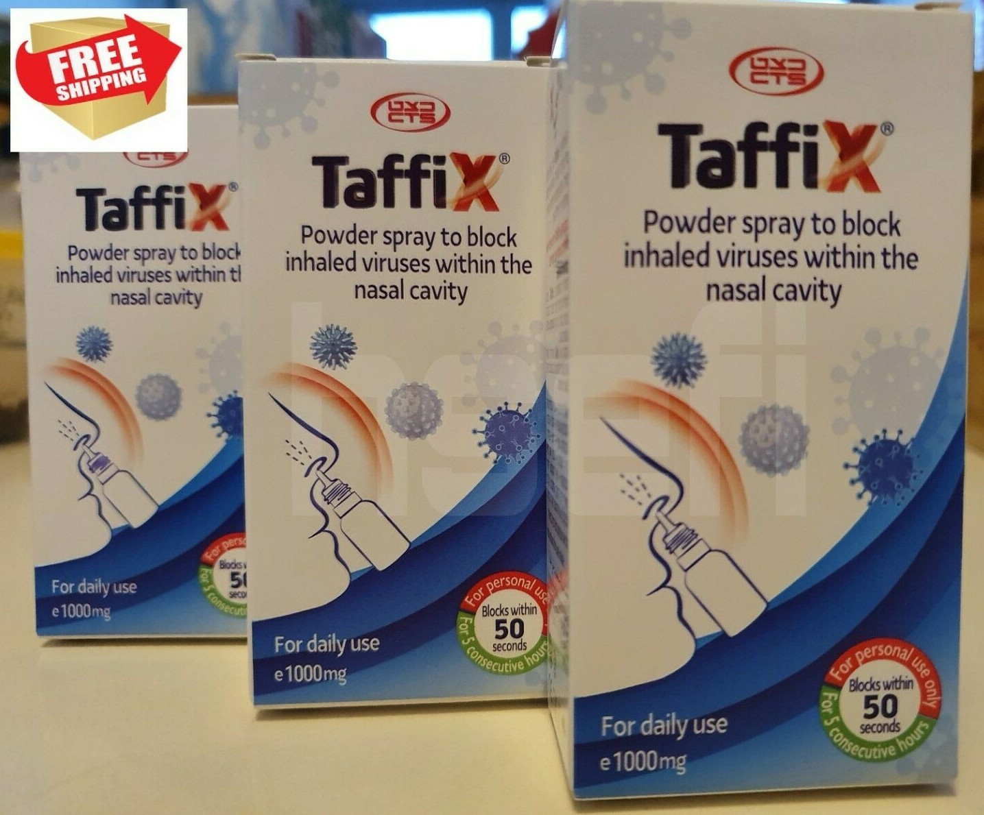 TaffiX Lot of 3X Original Nasal spray powder block Virus protection for