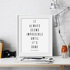 Nelson Mandela Inspirational Wall Art Print Motivational Quote Poster Decor Gift