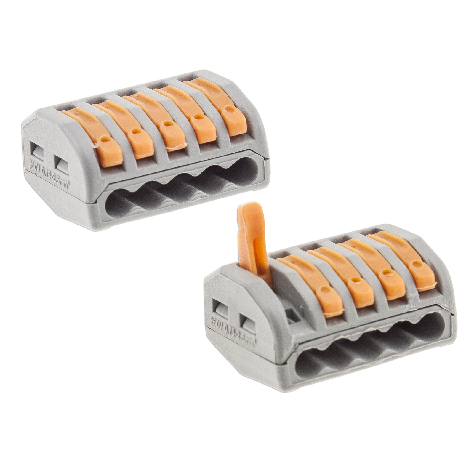 Terminal Block 5 Pole Wire 100x Lever Lock Reusable Electrical