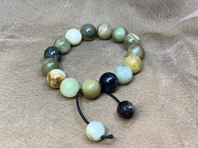 IGS Certified Natural Multicolor Jade Jasper Bead Ball Stretch Bracelet 