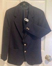 Arrow Boy  s Navy Blue Blazer Jacket Brass Buttons Fully Lined Year Round Size 14