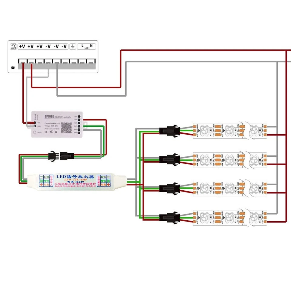 Mini TTL Signal LED Amplifier Repeater for WS2811 WS2812B SK6812 3Pin RGBIC - Image 4 of 4