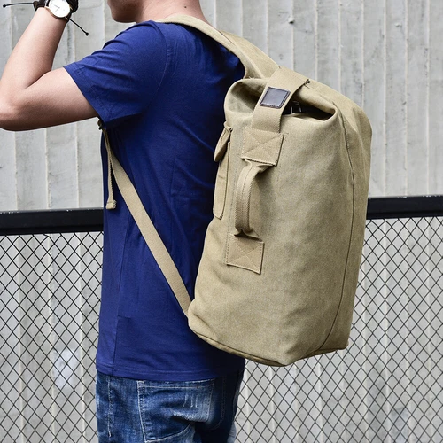 Mochila de lona para hombres Bolso de hombro Deportes Viaje Lona Militar Bolso de mano Equipaje - Imagen 19 de 42