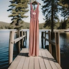 Show Me Your Mumu Kendall Maxi Dress Rustic Mauve Sz MED W Ring Nwt