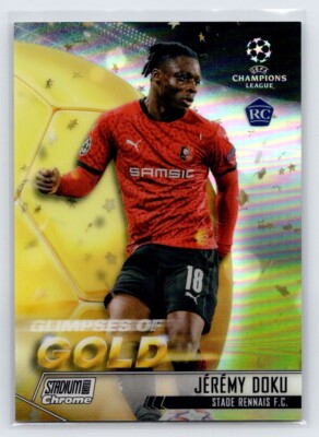 2020-21 Topps Chrome UCL - Glimpses of Gold - Jeremy Dolu Refractor Insert RC