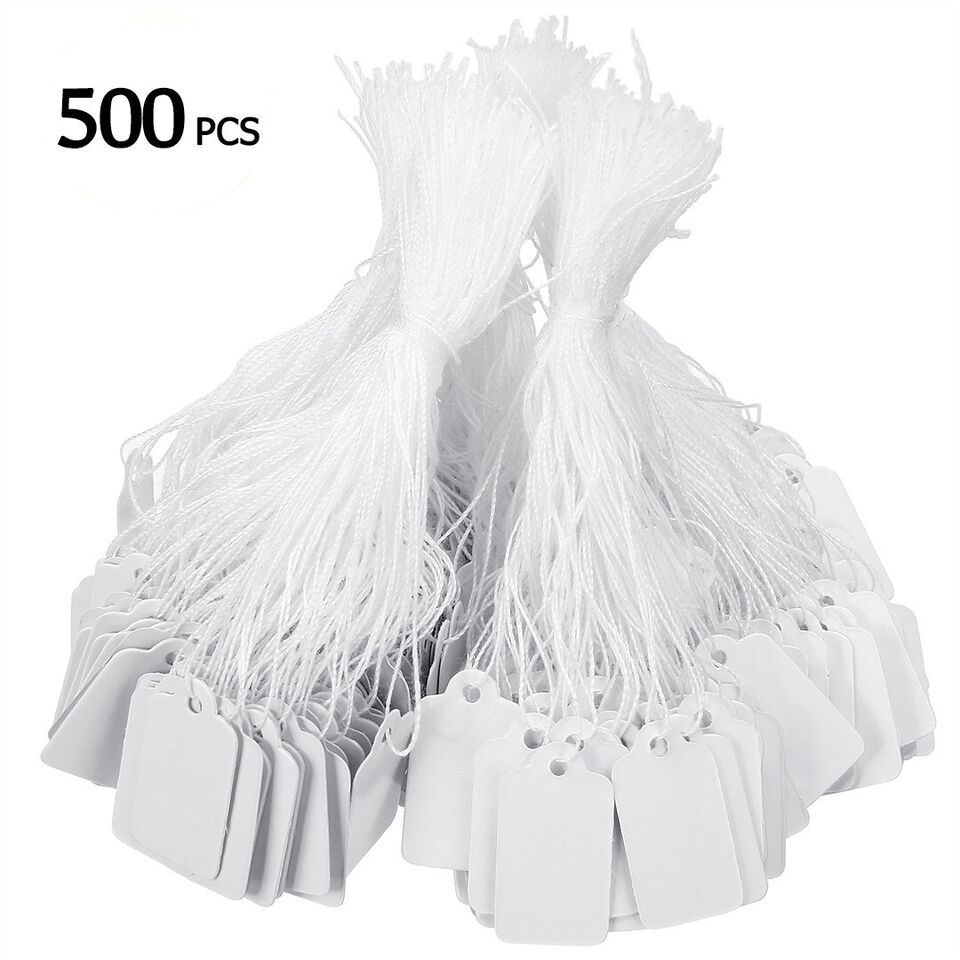 Customizable White Lanyard Price Tags for Fashion Retail Stores 500 ...