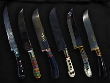 Handmade Uzbek Pchak Knives - Carbon Steel Blade, Various Handle Materials