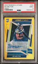 2022 Panini Rookies & Stars #161 Bo Melton Gold PSA 9