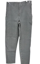 Kitchen Basix Flat Front Chefs Pants Mens Size 32 Black & White Houndstooth P100