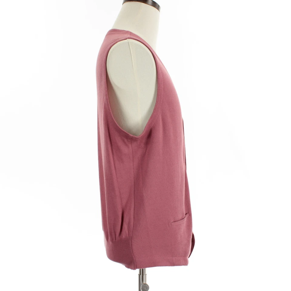 Colete suéter cardigã Gran Sasso novo sem etiquetas tamanho 52 (EUA L) rosa 100% algodão - Imagem 4 de 4