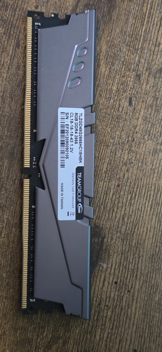 Team Group DDR4 SDRAM 8 GB Capacity per Module Memory (RAM) for