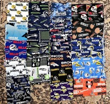 25 Piece Lot - 14 Various NFL Teams Cotton Fabric - Various Sizes