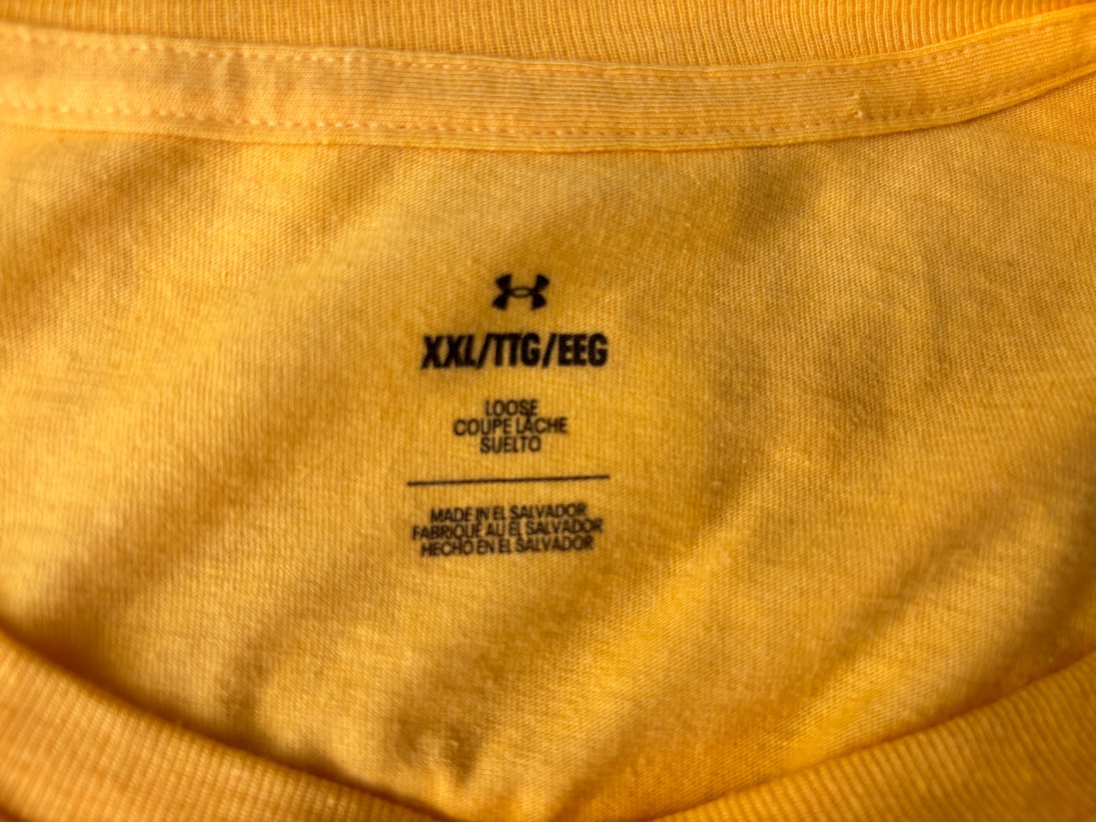 Under Armour Yellow Loose short sleeve T Shirt Mens XXL NEW thumbnail 5
