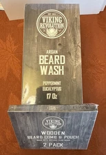 Argan Viking Revolution Beard Wash/Comb Set Peppermint Eucalyptus Exp.8/19/26