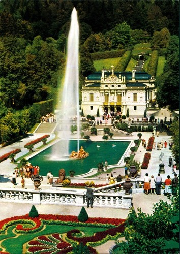 Ansichtskarte Linderhof-Ettal Luftbild Schloss Linderhof 1995 - Bild 2 von 3