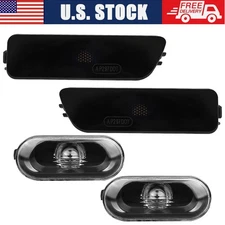2 Fender + 2 Bumper Lamp Smoke Side Marker Light For VW Jetta MK4 Golf 1999-2005