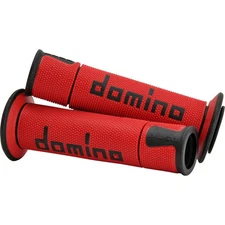 Domino A450 Road Racing Grips - Red/Black, 125mm / Open Ends A45041C4042B7-0