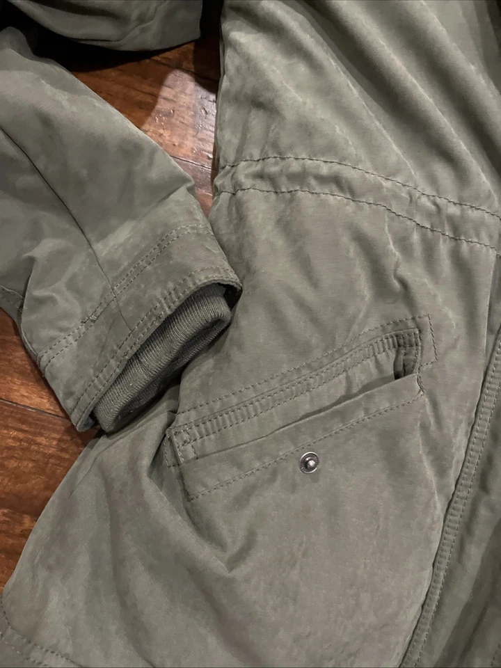 Abercrombie Kids размер 11/12 -военная парка меха с подкладкой капюшон розовый шерпа подкладка - Изображение 3 из 4