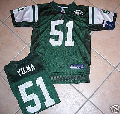 NWT NEW YORK JETS JERSEY SHIRT VILMA YOUTH L 14 GREEN